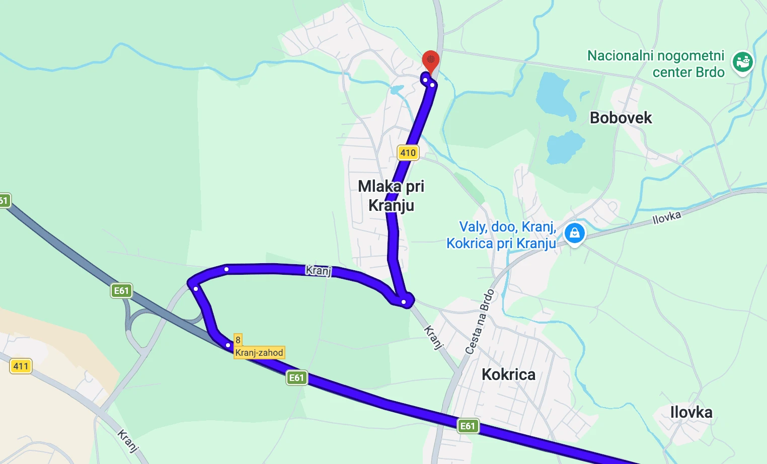 smer avtocesta Ljubljana-Jesenice